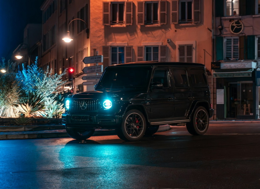 Mercedes G-Wagon luxury SUV at night